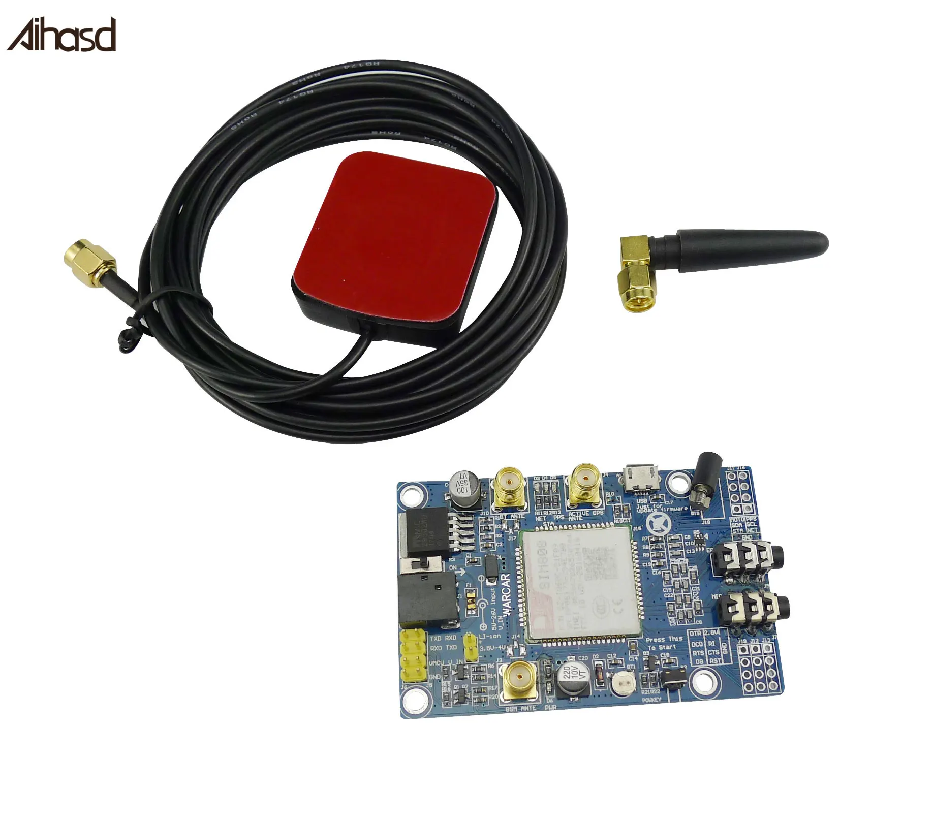 

Aihasd SIM808 Module GSM GPRS GPS Development Board IPX SMA with GPS Antenna for Arduino for Raspberry Pi