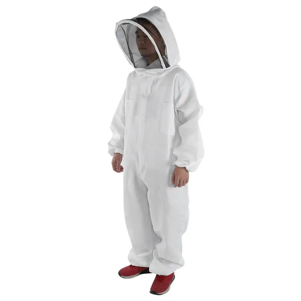 3 Size Cotton Hooded Beekeeping Suit Veil Hat Jacket Protective Coverall Full Body Cover Beekeepers Costume apicultura Equipment