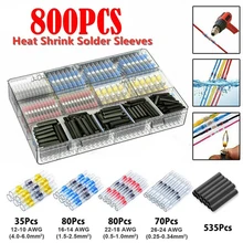 50-800Pcs Thermoresistant tube Electrical Connection Wire Cable Insulation Sleeving Shrink Wrapping Wireway Clamping Box tanie tanio NONE CN (pochodzenie) color coded connecting pipe 50 100 300 400 500 600 800pcs - 55 ℃ ~ 105 ℃ 60 ℃ 111 ℃