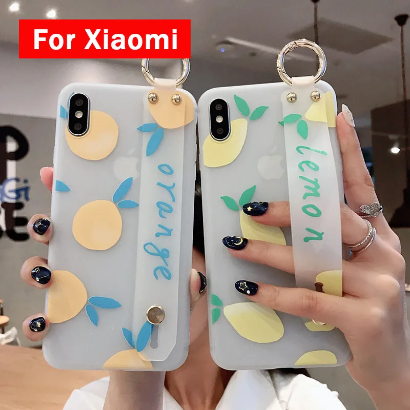 Милый мультяшный чехол с ремешком на запястье для Xiaomi Redmi Note 6 7 5 5A 4X 8 9 5X CC9 A3 Lite K20 Pro