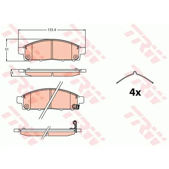 Колодки дисковые передние \ Mitsubishi L200 14 TRW GDB2124 | Автомобили и - Цена: 