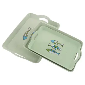

3 PCS Fruit Tray Wheat Straw Useful Storage Tray for Home Bar