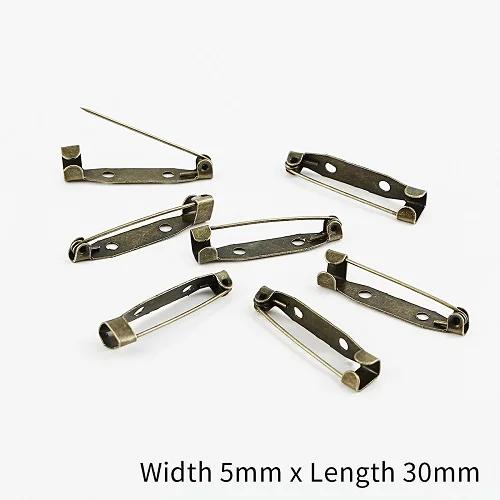 30x5mm 10 шт. 15 20 25 30 35 мм серебряная брошь базовые булавки безопасные булавки брошь настройки пустая основа для DIY материал для изготовления украшений - Цвет: 30x5mm