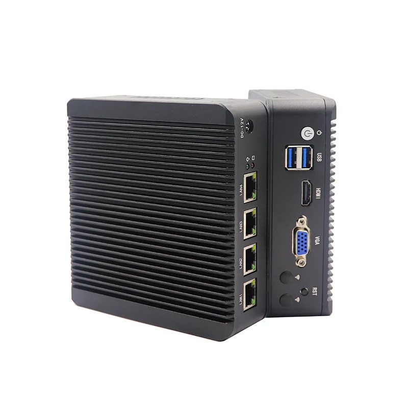 Мини-ПК без вентилятора X86 Linux 4LAN Celeron J3160 J3455 J4205 N4200 N2840 N2940 N3540 J1900 брандмауэр роутер