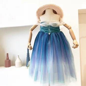 

Wholesale Rainbow Sequins Princess Girls Dresses 2020 Summer new Style Dream Cosplay Party Dress Baby Clothes E2224