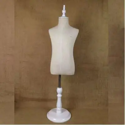 

5-6 year-old children's half-style models props, child clothing White Cotton fabric wood Disc base 1PC woman pet mannequin,C718