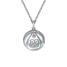 Strollgirl 925 Sterling Silver DIY Custom Kobe Basketball Pendant Necklace Men and Women Athletes Popular Jewelry Hot Couple Gif