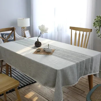 

Simple Striped Tablecloth Cotton Linen Tablecloth Fabric Dust Cloth Coffee Table Cloth Tablecloth for Rectangular Table ok
