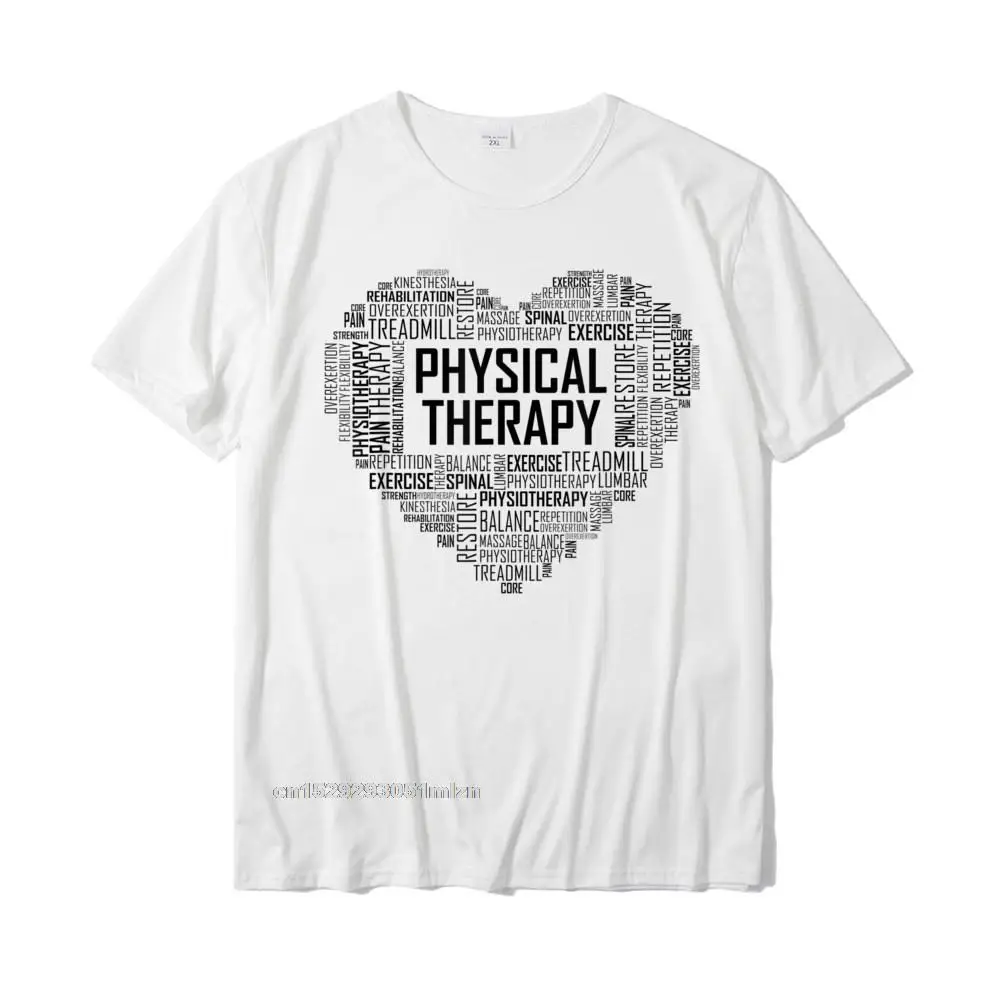 Customized Tops & Tees Newest O-Neck Normal Short Sleeve 100% Cotton Fabric Men T Shirts Custom Tops Shirt Free Shipping PT Physical Therapy T Shirt Gift Heart Therapist Month__3297 white