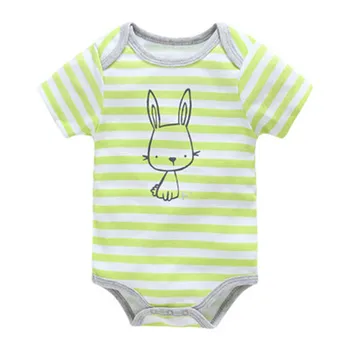 

100% Cotton Newborn Baby Bodysuit With Short Sleeve Baby Romper 2 Pack Unisex Summer Baby Clothes Cute Cartoon Pattern