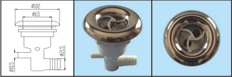 Spa & pool 4 "inch spa jets PLASTIC/SS with double hole rotary nozzle
