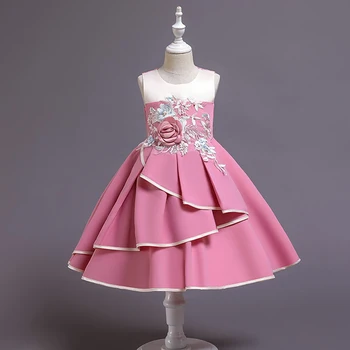 

New 2020 Summer Girl Clothes High Waist Dress Costumes Wedding Kids Vest Dresses For Girls Clothing Princess Dress 4-10 Year