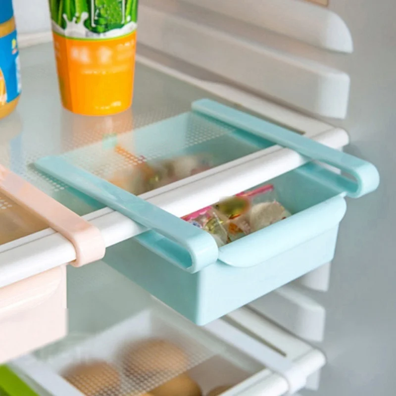 Слайд Кухня холодильник с морозильной камерой компактный застегивающийся вакуумный стеллаж полка держатель