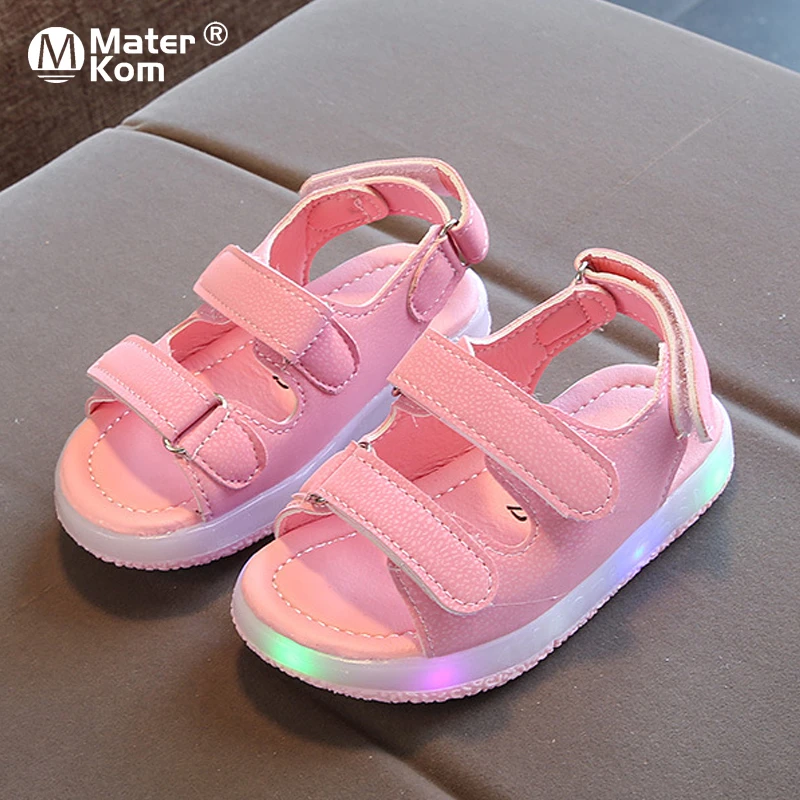 bata children's sandals Size 21-30 Baby Anti-slippery Toddler Sandals Children Led Light Up Shoes Girls Luminous Shoes Boys Sandals with Luminous Sole bata children's sandals