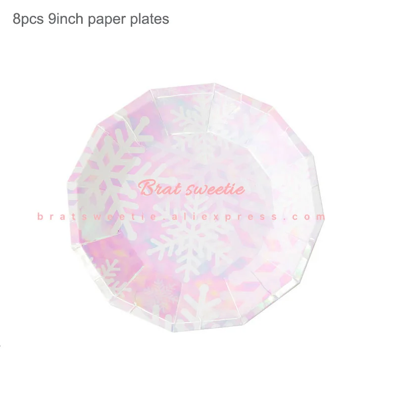 dodecagon plates Снежная королева, вечерние, снежинка, одноразовые столовые приборы, набор бумажных тарелок, чашки, ребенок, душ, девочка, день рождения, украшения, детские праздничные принадлежности - Цвет: dodecagon plates