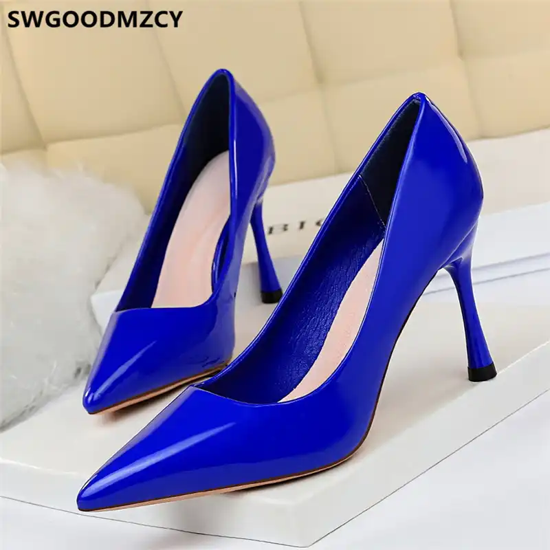 blue designer pumps