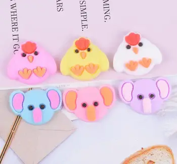 

Kawaii simulation candy Soft rubber cartoon elephant chicke Flat back Resin Cabochon Crafts DIY for Scrapbook Hair Accessories