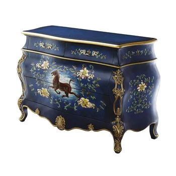 

Painted chest of drawers in the style of колориалон box gold finish, wooden dresser, home decor, hand-painted paintings
