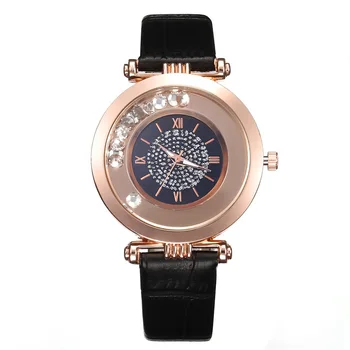 

Women Watches Luxury Famous Brand Women Leather Strap Flow beads Watches Women Diamond Quartz Watch For Gift Relogio Feminino