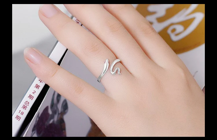 Новое поступление Настоящее серебро 925 проба кольца в виде змейки Для женщин обручальные кольца для мужчин винтажное украшение Boho Anillos