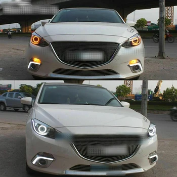 

90MM Angel Eye bulb Car Daytime Running Lights LED White+Yellow 2pcs Waterproof