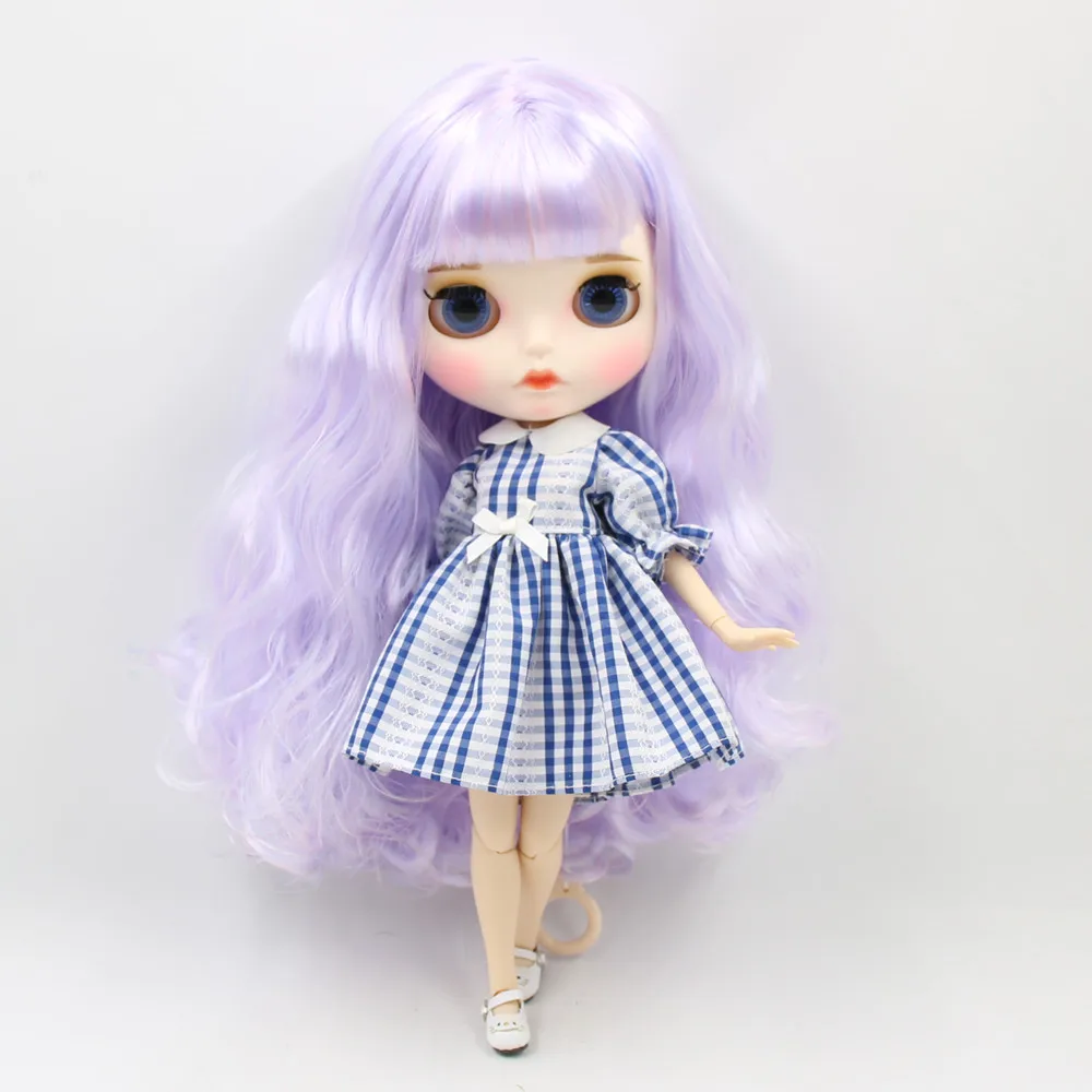 ICY DBS Blyth doll joint body custom face purple hair only nude doll DIY special 1/6 bjd