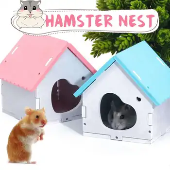 

Wooden Hamster House Pet Castle Toy Pet House Viewing Deck Ladder Pet Products Hamster House Hamster Nest Wooden Seesaw 10 Types