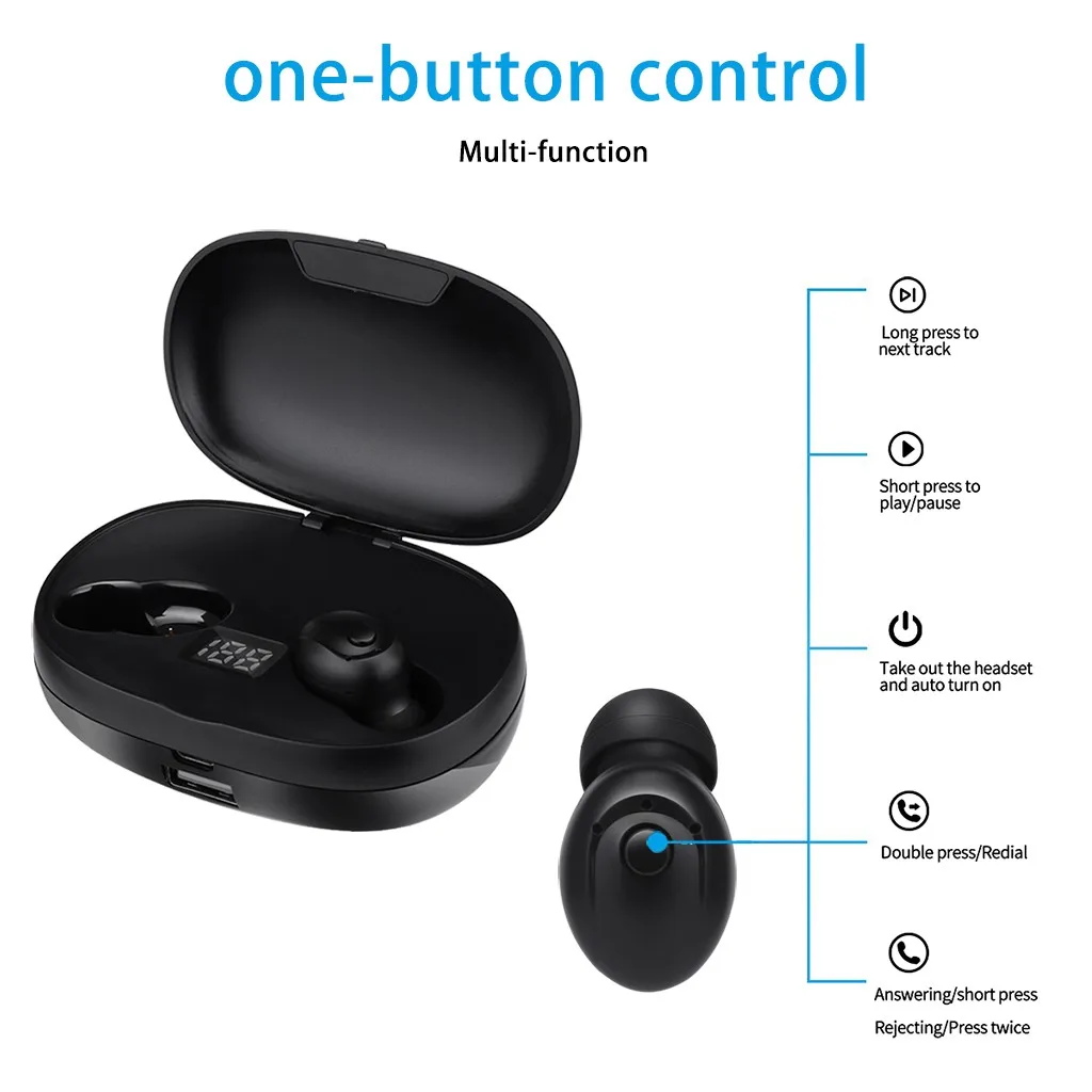 Новейшие Bluetooth 5,0 беспроводные наушники-вкладыши мини беспроводные наушники стерео наушники Спортивная гарнитура с микрофоном с зарядным устройством# G1