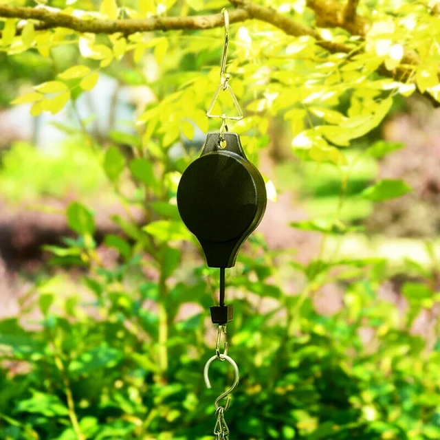 Poulie de suspension de panier de fleurs de poulie de plante rétractable