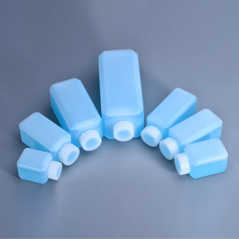 60ml Portable Small Mouth Plastic Bottle Empty Square Container For Reagent Liquid Oil Airtight Sealing 10PCS 3