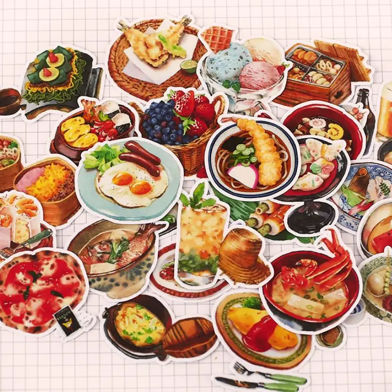24pcs/pack exquisite self-made lovely food stickers scrapbooking stickers decor Label Diary Album Stickers Classic Toys gift
