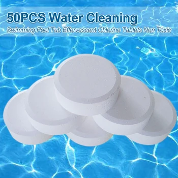 

50pcs Swimming Pool Water Cleaning Chlorine Tablets Tub Spa Clarifier Algaecide Non Toxic Effervescent Outdoor Water Cleaner #3