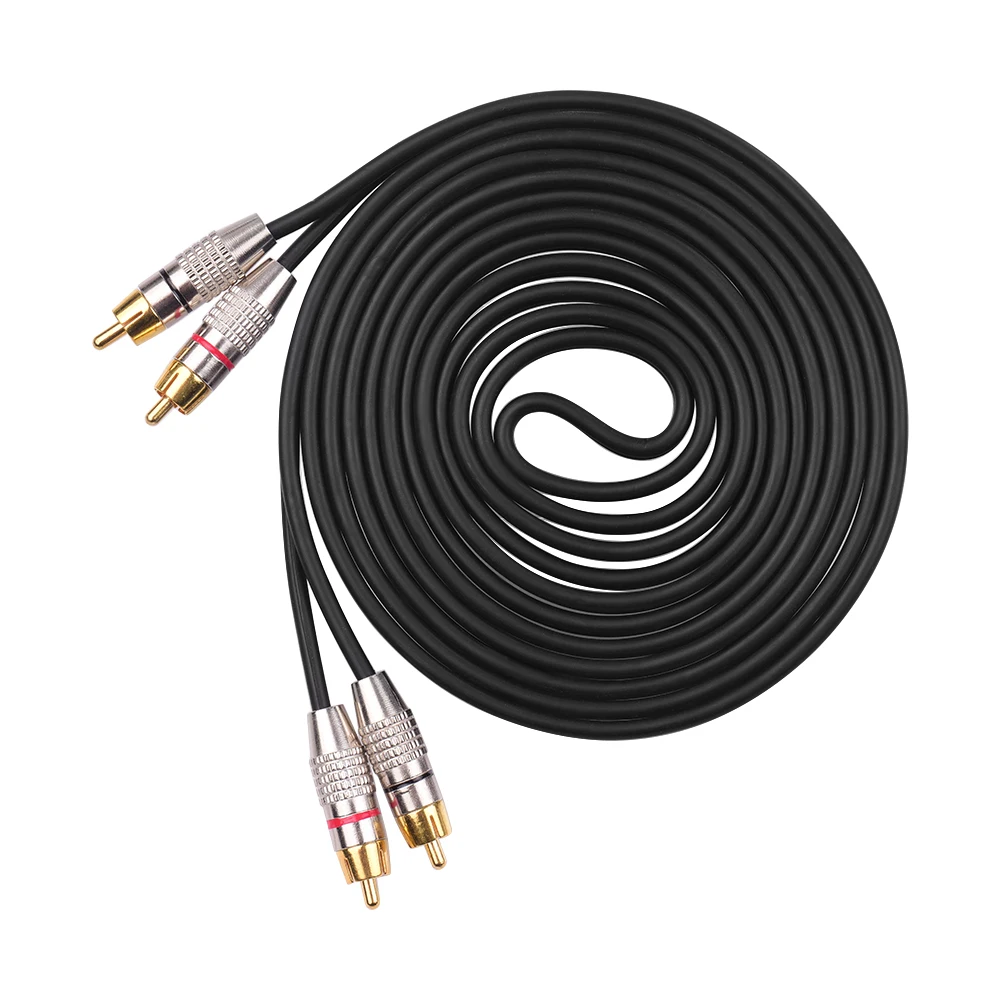 

Audio Video Connecting Wires 2RCA to 2RCA Stereo Audio Cable Shielded RCA Cords 24K Gold-Plated Compatible with Speaker