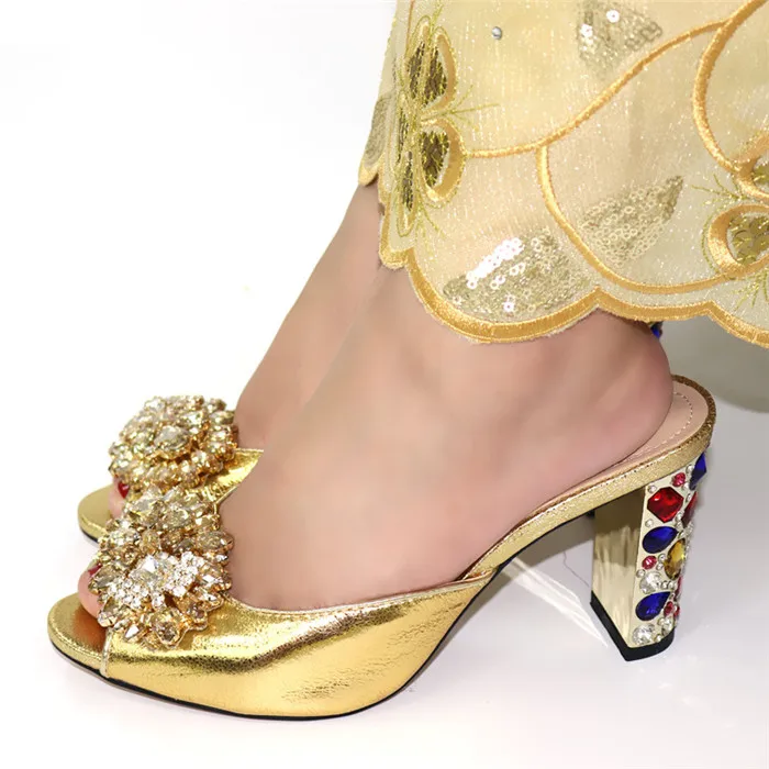 

New coming gold slip-on shoes with crystal stones for wedding/party,heel height 9cm, GR172 , 5 color