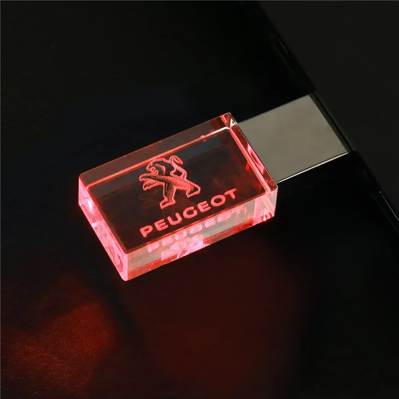 JASTER peugeot crystal+ металлический USB флеш-накопитель, флешка, 4 ГБ, 8 ГБ, 16 ГБ, 32 ГБ, 64 ГБ, 128 ГБ, Внешняя память, u-диск - Цвет: red