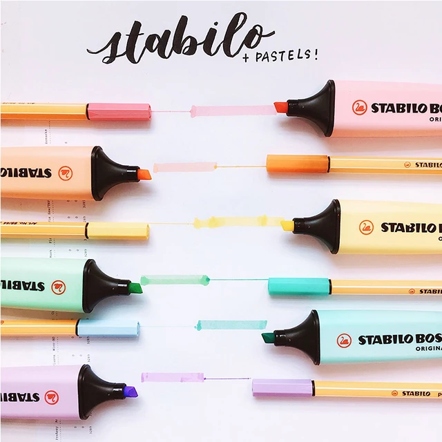 STABILO BOSS ORIGINAL Pastel Highlighter Pens and Text Markers 4 Hours  Dry-Out Protection for - AliExpress