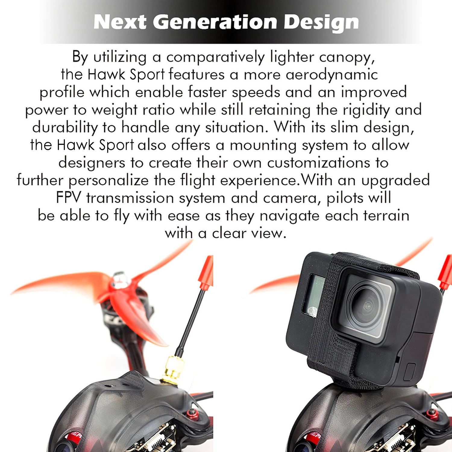 Профессиональный Квадрокоптер EMAX Hawk Sport 210 мм FPV Racing Drone 1200TVL камера 35A ESC F4 контроллер 1700KV 2400KV