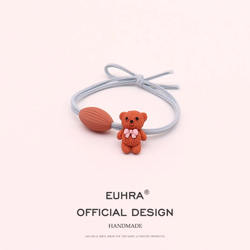 EUHRA 5 цветов пластиковый медведь оливковые фрукты для девочек женские эластичные резинки для волос Детские резинки высокая эластичность