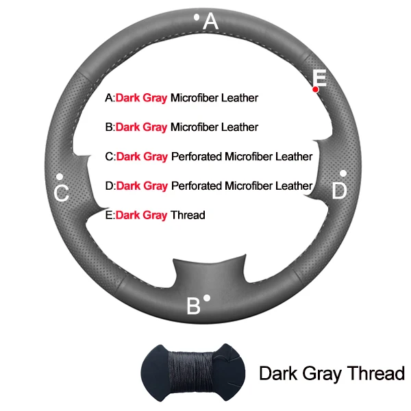 Автомобильная крышка рулевого колеса для Infiniti FX FX35 FX37 FX50 2009-2013 QX70- Nissan Juke Maxima sentra SV Volant 2012 - Название цвета: Dark Gray Leather