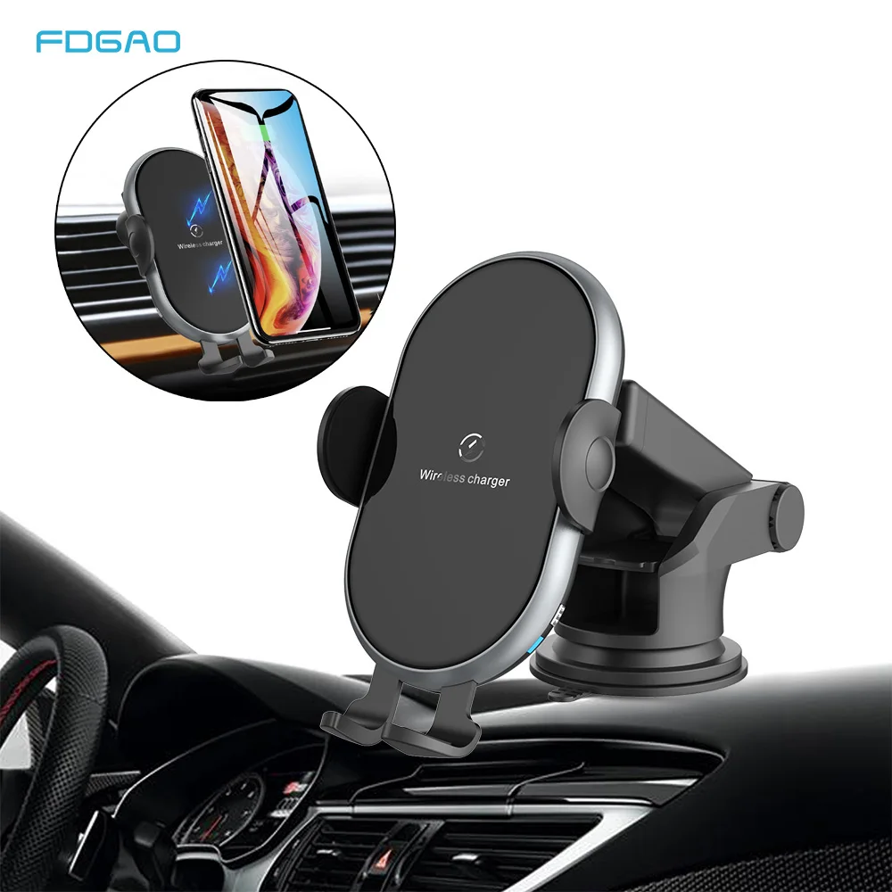 

FDGAO 10W Car Qi Fast Wireless Charger Phone Holder Touch Automatic Sensing Stand For Huawei P30 Pro iPhone 8 X XS XR 11 Pro MAX