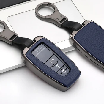 

Shell Car key case Accessory Scratch-resistant Protector Cover Leather Blue Metal Chain Useful