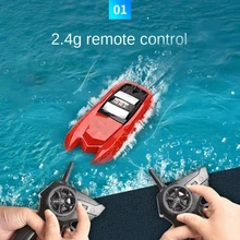 

Mini Speedboat Toys H126 Red Racing Remote Control Ship 30km/h High Speed 2.4GHz 4 Channel with LCD Screen RC Boat For Boy Gifts