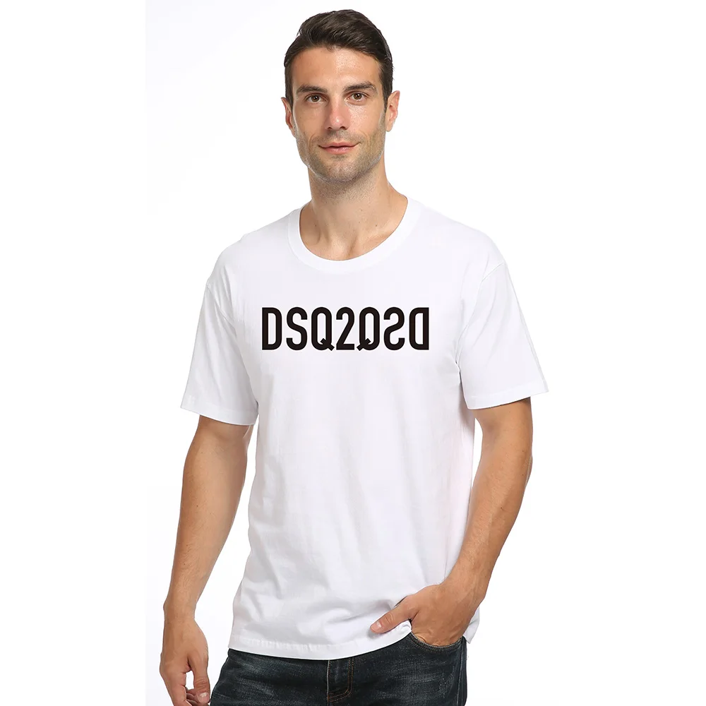 Brand DSQ2DSQ letters printing Women&lsquo;s&rsquo; Men&#39;s cotton sports T-shirt Crew Neck short sleeve sweat-absorbent comfort Shirt image_0