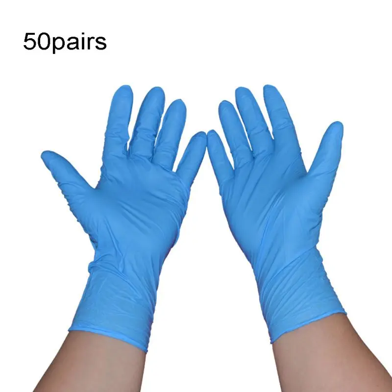 

50pairs 12 inches Disposable Washing Cleaning Nitrile Gloves Work Safety Gloves