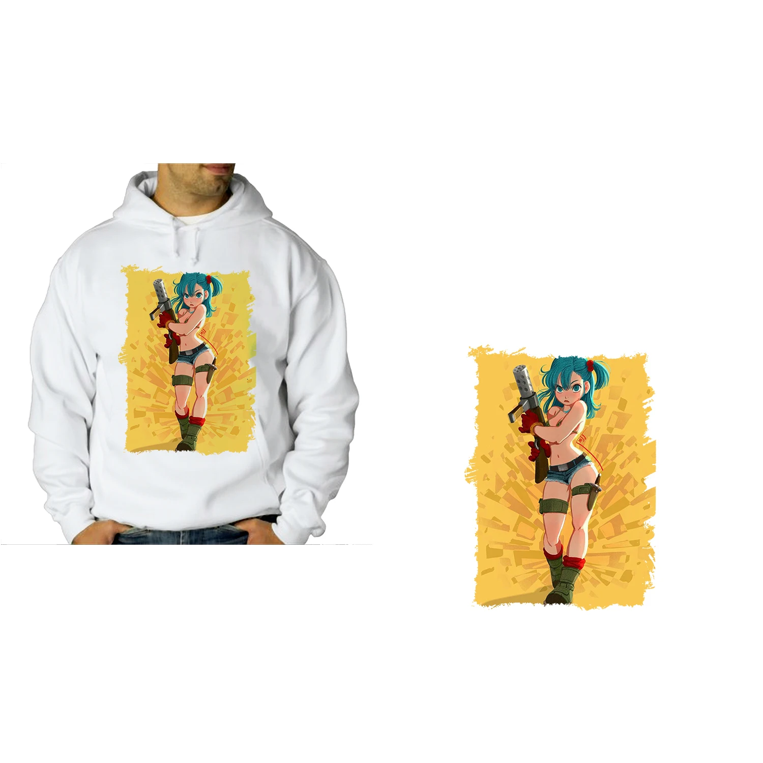 HOODIE A3 YOUNG BULMA DRAGON BALL ANIME sweatshirt | Мужская одежда