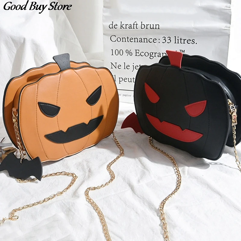 Funny Lovely Pumpkin Handbag Halloween Candy Bag Girls Shoulder Messenger Bag Ladies Messenger Shoulder Casual Purse Handbag