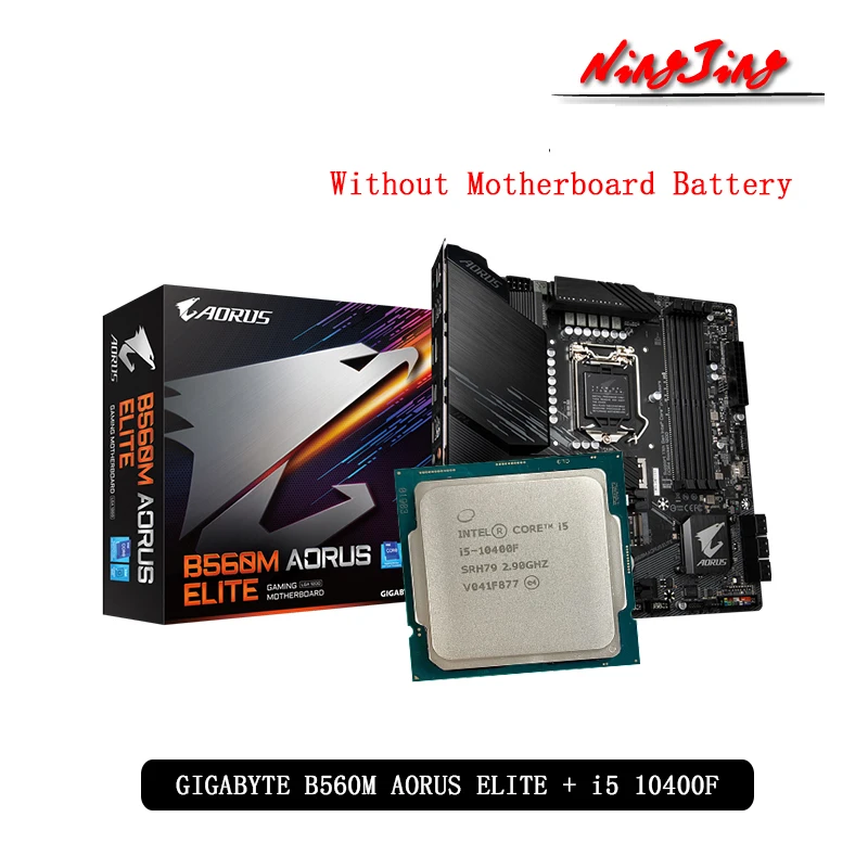 Intel Core i5 10400F CPU + GA B560M AORUS ELITE материнская плата без встроенной видеокарты LGA 1200