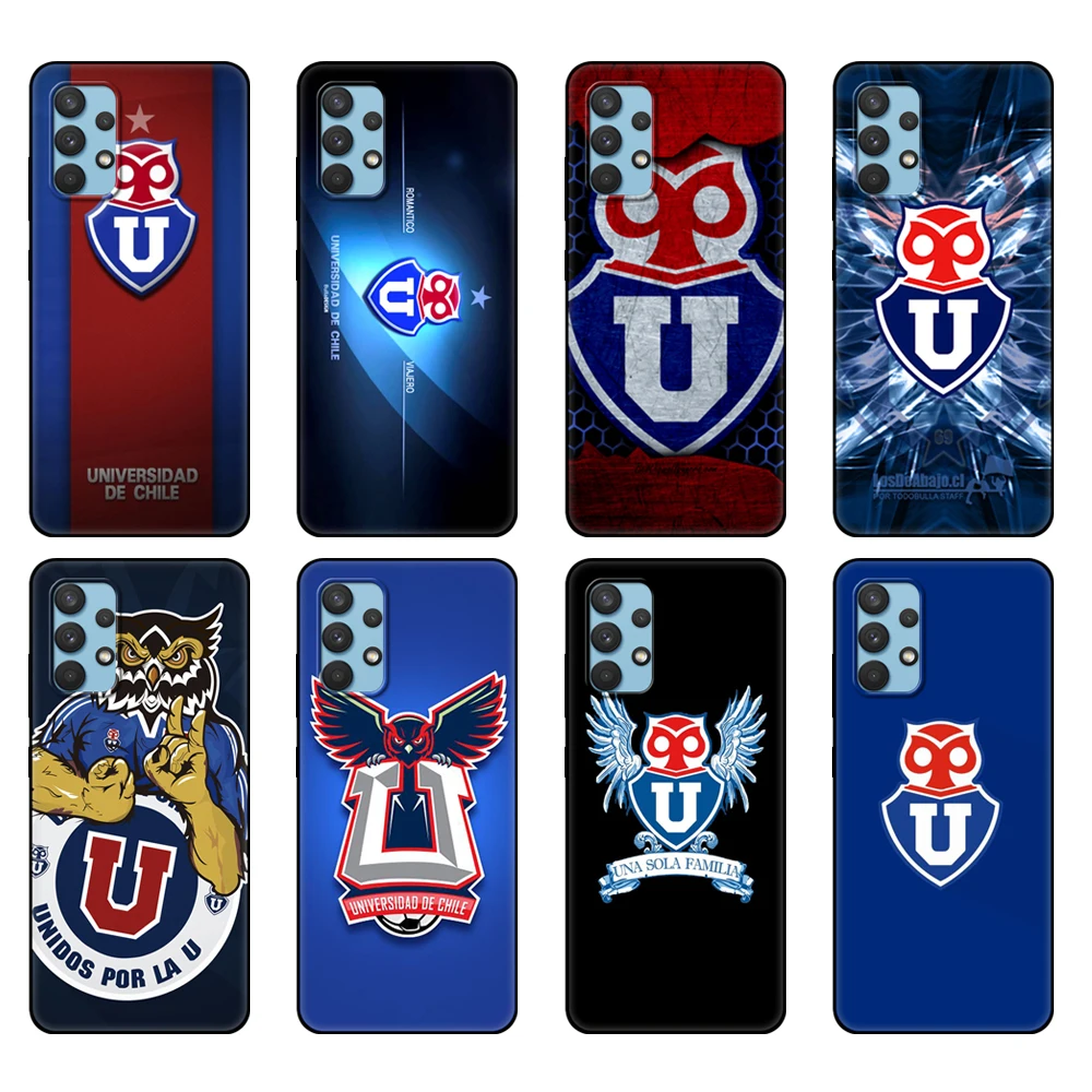 Black tpu Case For Samsung galaxy A12 A22 A32 A42 A52 A72 4g 5g S21 PLUS ultra back cover University of Chile fashion logo | Мобильные