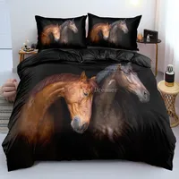 Horses Printed Duvet Cover Set Twin Full Queen King Bedding Comforter Bedspread Soft Quilt Cover Pillowcase Animals Home Textile 2