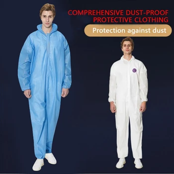 

Isolation Suit Disposable Virus Protection Clothing Safety Anti-spray Waterproof Dust-proof Chemical Hazmat Protective Coverall